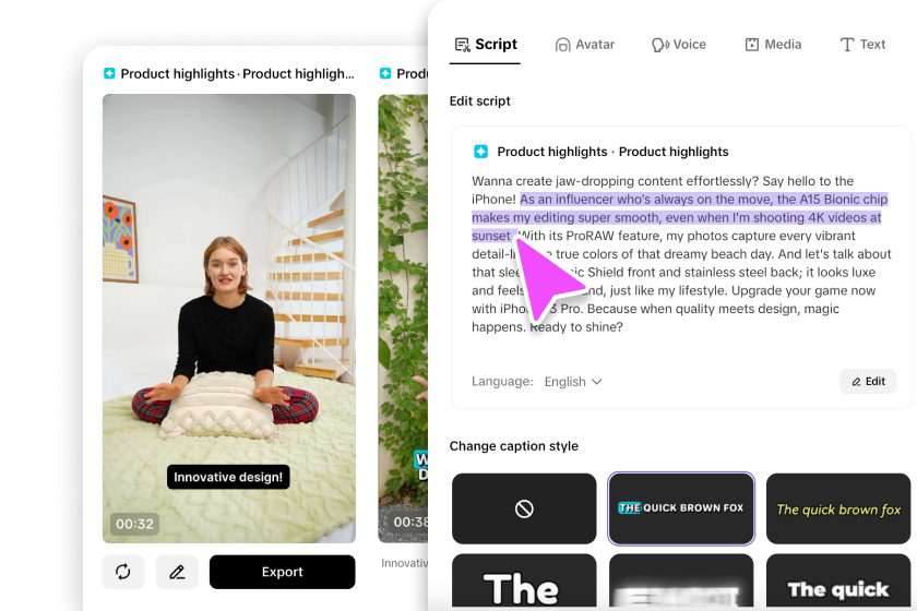 Edytuj wygenerowany film podcastu